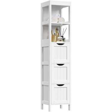 Imagem de Armário alto de banheiro Yaheetech Slim Storage 30x30x142 cm
