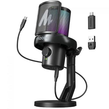 Imagem de Microfone Gamer Maono DM40 PRO RGB Preto Condensador USB Tipo-C com Suporte de Mesa e shock mount