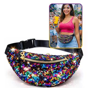 Imagem de Pochete Paetê com Glitter Bloquinho de Carnaval (1 Und) - YA Accessori