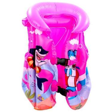 Imagem de Colete Infantil Tamanho M Boiar Flutuar na Piscina Rosa - Goal Kids