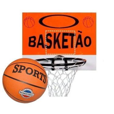 Imagem de Tabela De Basquete Aro De Ferro + Rede + Bola - Oliveira