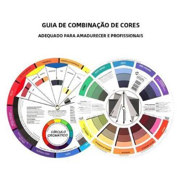 Imagem de Roda De Cores Rotativa De 12 Cores Espanhol-Inglês Para Tatuagem, Guia