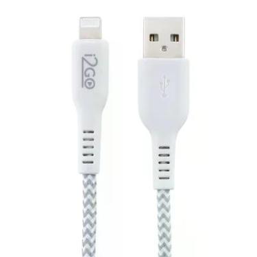 Imagem de Cabo Lightning 1m I2go Nylon Trançado Branco E Cinza