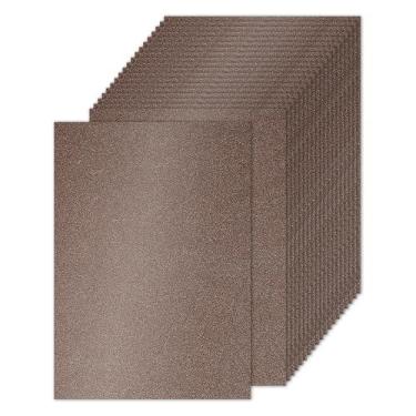 Imagem de PATIKIL 20 folhas de papel cartolina marrom com glitter, 21,6 x 28 cm, 250 g/m², papel quadrado, brilhante, para artesanato, cartões, projetos de arte faça-você-mesmo, festas de casamento
