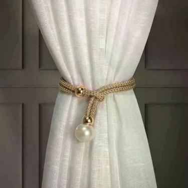 Imagem de Abraçadeira para Cortinas Fendi com Cordão Pérolas Bella Arte