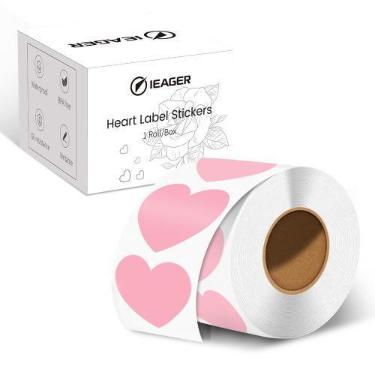 Imagem de Adesivos térmicos iEager em forma de coração de 5 cm 500 etiquetas