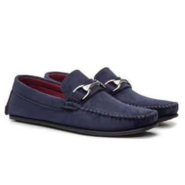 Imagem de Mocassim Masculino Casual Dockside em Camurça com Fivela (Azul, BR, Adulto, Numérico, 43)