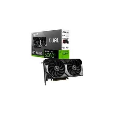 Imagem de Placa de Vídeo ASUS DUAL RTX 5060 TI O16G NVIDIA GeForce, 16GB GDDR7, 2602MHz, 128 bits, OpenGL4.6, DLSS 4, Ray Tracing - 90YV0MH0-M0NA00