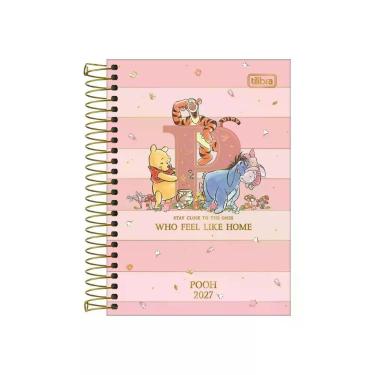 Imagem de Agenda Espiral Diária Pooh 2027 Tilibra Rosa, Rosa