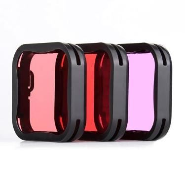 Imagem de Filtro de mergulho subaquático para GoPro 5 6 7 Super Suit capa impermeável, vermelho claro + conjunto de filtros magenta para correção de cores em fotografia subaquática