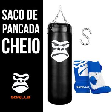 Imagem de Kit saco de Pancada 90x100 CHEIO + Par de luva Bate Saco Adulto Treino