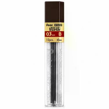Imagem de Grafite Hi-Polymer Super 0.3mm H 2H HB B com 12 Unidades por Tubo para