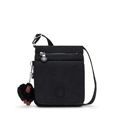 Imagem de Kipling Nova bolsa feminina Eldorado, transversal leve, bolsa de viagem de nylon, Tonal preto, 6''L x 7.75''H x 0.75''D