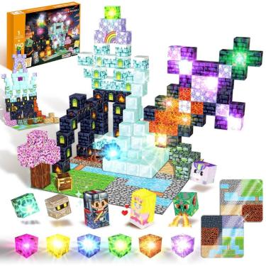 Imagem de Brinquedos magnéticos de construção SZKLOL 150 unidades com 15 cubos i