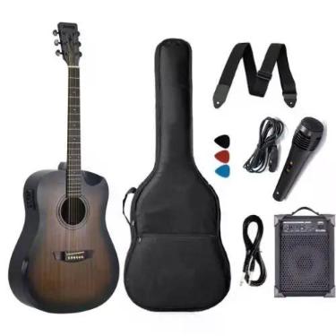 Imagem de Kit Violão Aço Strinberg FS4D FOREST HCR FOLK TBS + Caixa