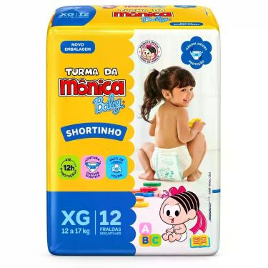 Imagem de Fralda infantilturma da monica shortinho jumbinho xg c/12 - Turma Da M