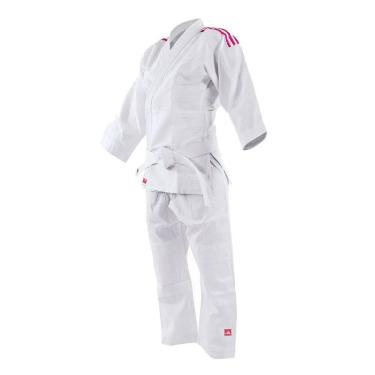 Imagem de Kimono Infantil Judo Jiu-Jitsu adidas Evolution J200ENL Branco e Rosa 