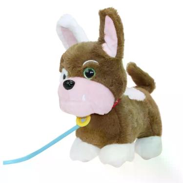 Imagem de Brinquedo Pelúcia Walking Petz Buldogue que Late, Anda e Abana o Rabo 