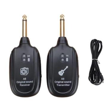 Imagem de Dynwave Receptor transmissor de áudio, receptor transmissor de guitarra, recarregável, de guitarra sem fio, para guitarra elétrica, baixo elétrico, embalagem de caixa de papel