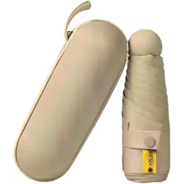 Imagem de Guarda Chuva Automático OEM Proteção Solar Blackout Poliéster Fibra de Vidro 33cm X 100cm Bege Adulto