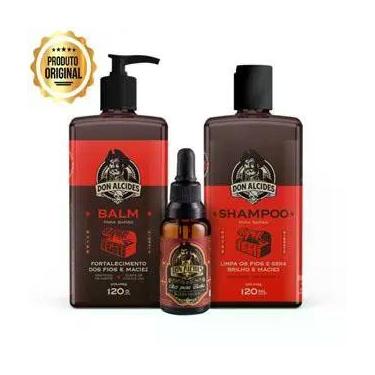 Imagem de Kit Don Alcides Barba Negra Shampoo + Balm + Óleo para Barba