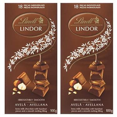 Imagem de Chocolate Lindt Lindor, Ao Leite com Avelãs, 2 barras de 100g