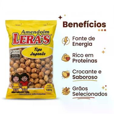 Imagem de Amendoim Tipo Japonês Leras Pacote 180g Crocante e Macio