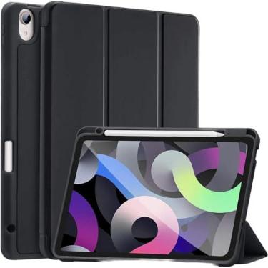 Imagem de Capa Case PREMIUM Anti Impacto com função sleep e suporte para Apple Pencil de segunda geração - compatível com Apple iPad Air 5 de 10.9 polegadas e iPad Air 4 de 10.9 polegadas (Preto)
