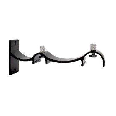Imagem de Suporte Duplo Alumínio Perfil Invertido Para Varão Wave 28mm PRETO - A