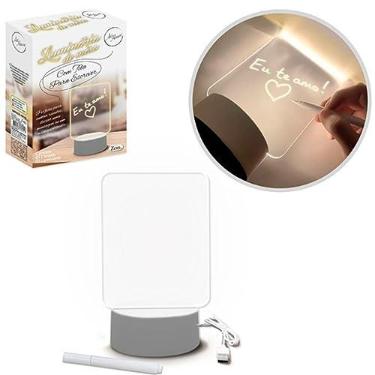 Imagem de Luminaria Led Escrever De Caneta Lousa Quadro Mesa 3d Abajur