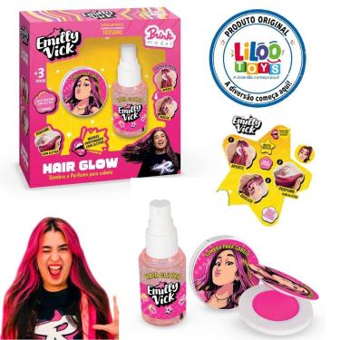 Imagem de Kit Maquiagem Infantil Hair Glow Emilly Vick Dos Rosa Brink Model
