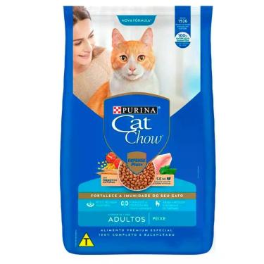 Imagem de Ração Cat Chow para Gatos Adultos Sabor Peixe 1kg - PURINA