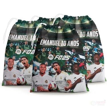 Imagem de Sacolinhas Surpresa Personalizada Tecido Futebol FiFa25 (Sacolinhas 15x20, Unidades, 10)