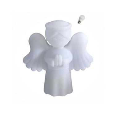 Imagem de Luminária Abajur Infantil Usare Anjo Anjinho Guarda Branco com Lâmpada LED