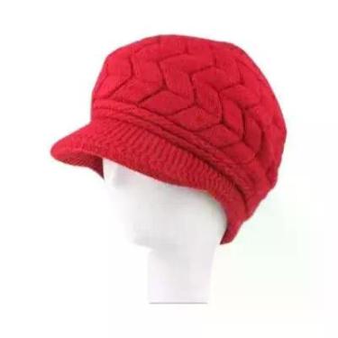 Imagem de Gorro Feminino De Inverno Com Forro De Pelúcia Quente, Chapéu De Malha