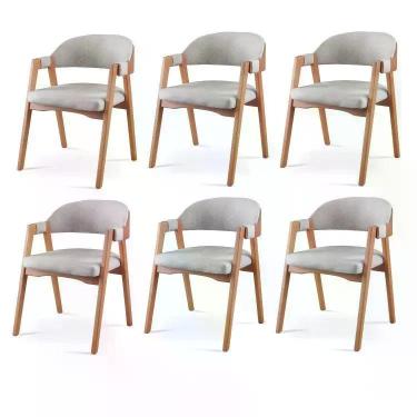 Imagem de Kit 6 Cadeiras para Mesa de Jantar Gaia Yescasa Cinza