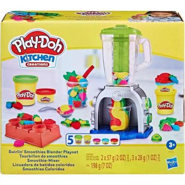 Imagem de Massinha de Modelar Infantil Smoothies Coloridos Conjunto com Liquidificador e Acessorios 5 Potes Play Doh