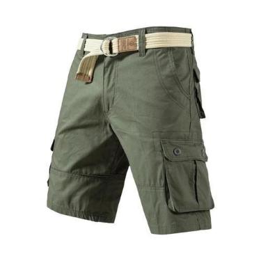 Imagem de Bermudas Cargo Masculinas plus Size De Algodão Casuais Para Golfe, Cor