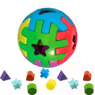 Imagem de Brinquedo Educativo 1 Ano Bola Bebês Encaixar Kendy 22cm
