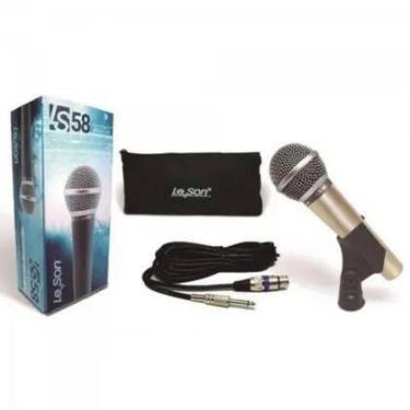 Imagem de Microfone com fio dinamico leson ls 58 champanhe