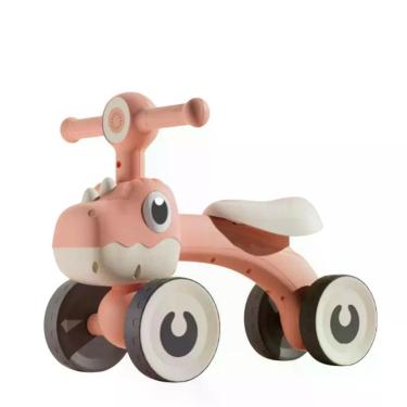 Imagem de Bicicleta de Equilíbrio Balance Bike Dino Infantil 4 Rodas Luz Integrada Rosa 25KG