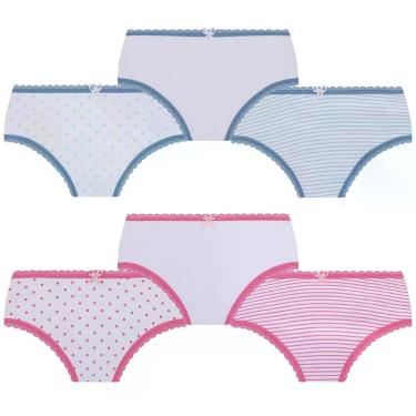 Imagem de Kit 6 Calcinha Lobinha Infantil Kids Lupo Algodão Estampada - M, Rosa 