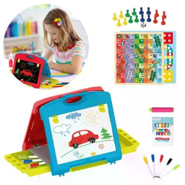 Imagem de Lousa Mágica 2 em 1 Dupla Face Maleta Brinquedo Criativo Educativo - C