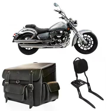 Imagem de Alforge Mala Bolsa Baú Traseiro 62 litros Liso Sissy Bar Shineray Denv