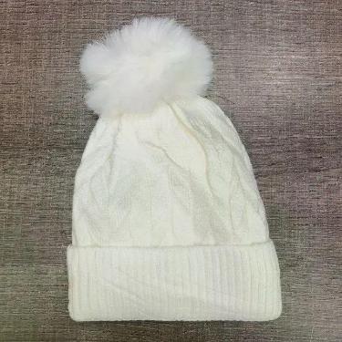 Imagem de Gorro Touca Infantil com Pompom Forrada para Inverno - oem, Branco