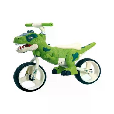 Imagem de Bicicleta de Equilíbrio Infantil Balance Bike Dino T-Rex a Partir de 03 Anos Verde com Luz e Som Unitoys