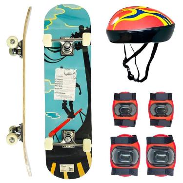 Imagem de Skate Infantil Com Rodinhas De Pvc E Acessórios De Proteção - Toy Mix