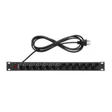Imagem de Protetor Elétrico EPR 212+ com 12 Tomadas e Gabinete Metálico para Rack Preto Intelbras 3M