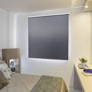 Imagem de Persiana Rolo (2,80Larg. x 1,50Alt.) Blackout Cinza Escuro - Vogaflex