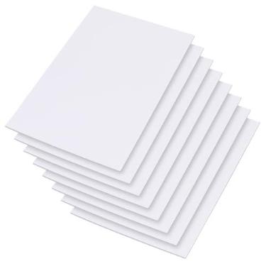 Imagem de AHANDMAKER 8 peças de folhas de plástico de PVC expandido, folha de espuma de PVC branco rígido de 29 x 19 cm, papel de espuma de artesanato de 3 mm de espessura, folhas de placa de PVC para